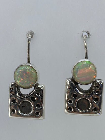 Aretes puestos en oreja, largo 2.3 cm, gancho de plata 950