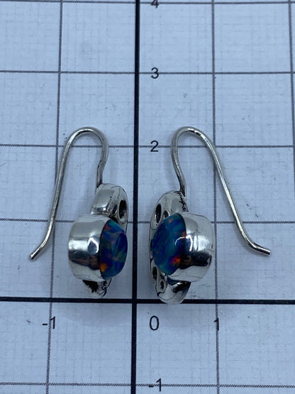 Aretes de Plata 950 con Ópalo de Fuego Azul — Taxco — foto 5