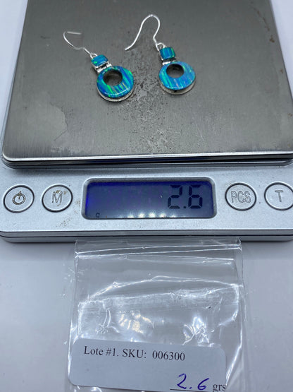 Aretes Plata Opalo de Fuego Azul Cielo — Taxco 950 — foto 6