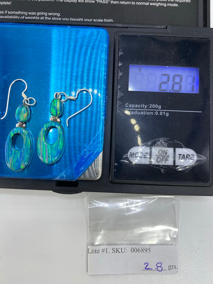 Aretes de Plata Ópalo de Fuego Multicolor — Taxco 950 — foto 6