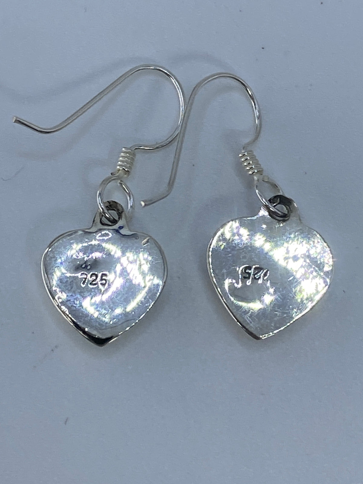 Aretes Corazón Plata Ópalo de Fuego Verde — Taxco 925 — foto 5