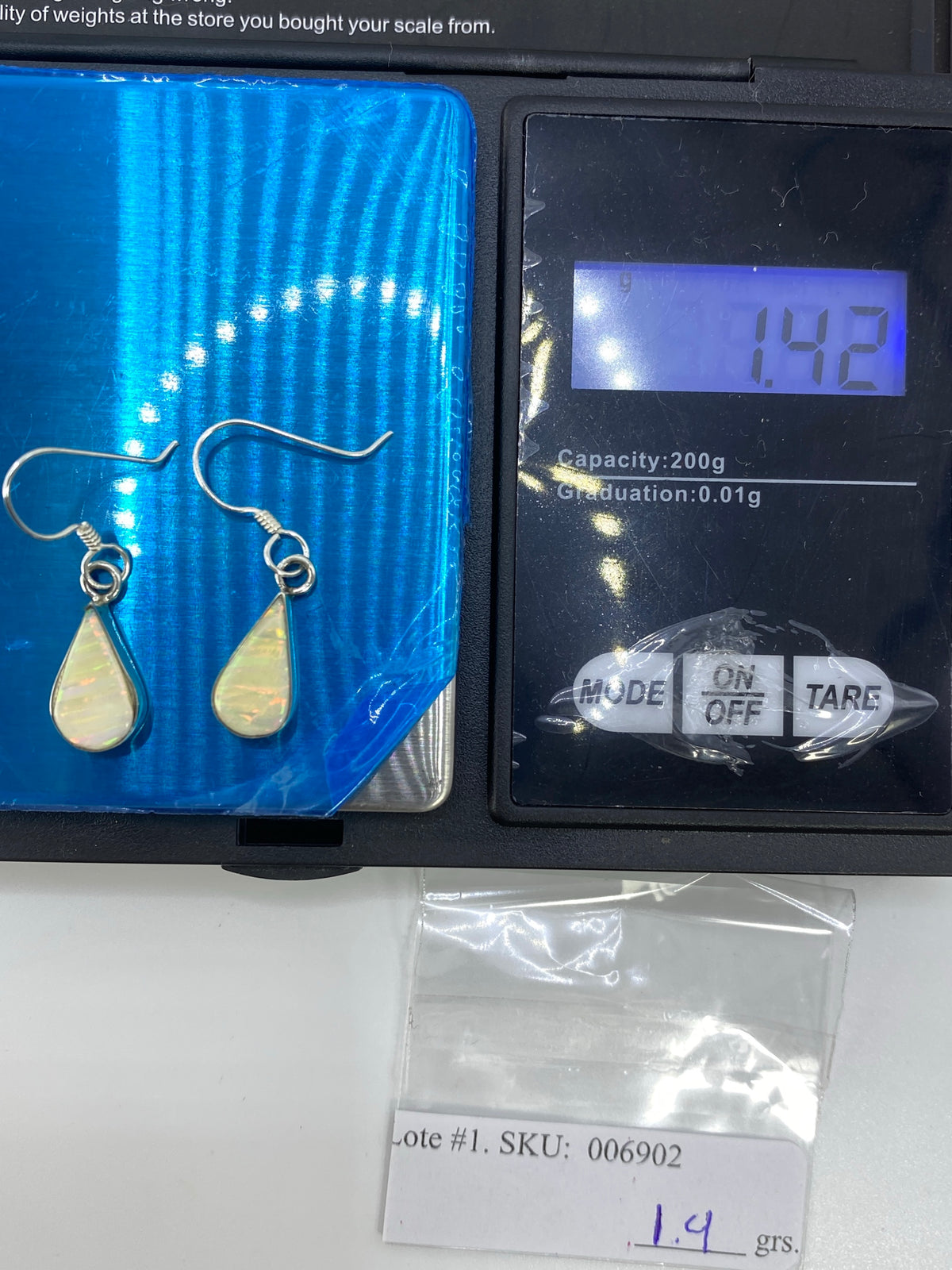 Aretes de Plata 950 con Ópalo de Fuego — Taxco — foto 6