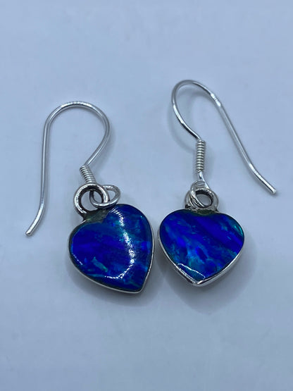 Aretes de Plata con Opalo de Fuego Azul — Taxco 925 — foto 5