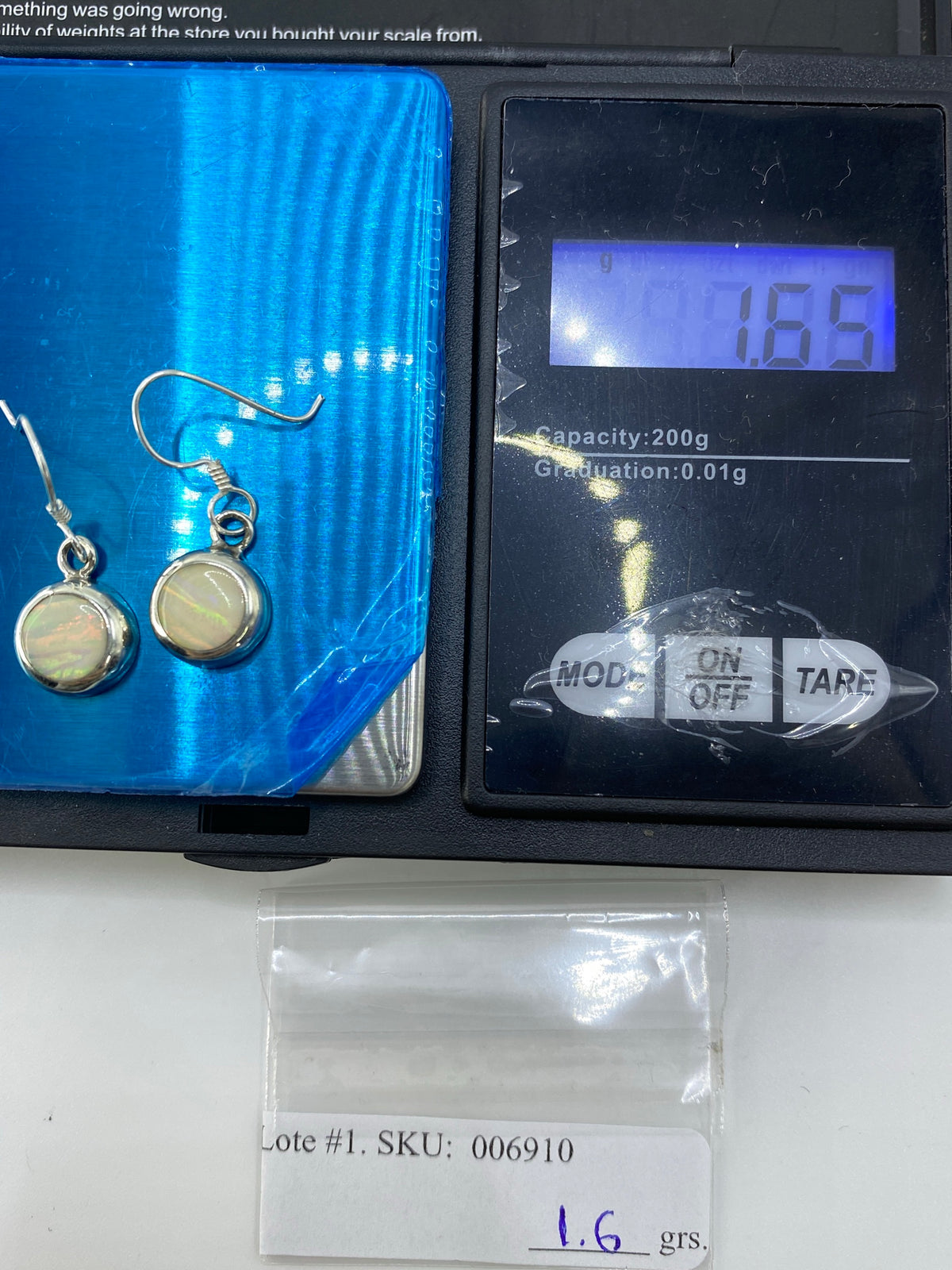 Aretes de Plata con Ópalo de Fuego — Taxco 950 — foto 6