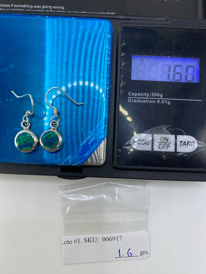 Aretes de Plata con Ópalo de Fuego Verde — Taxco 950 — foto 6