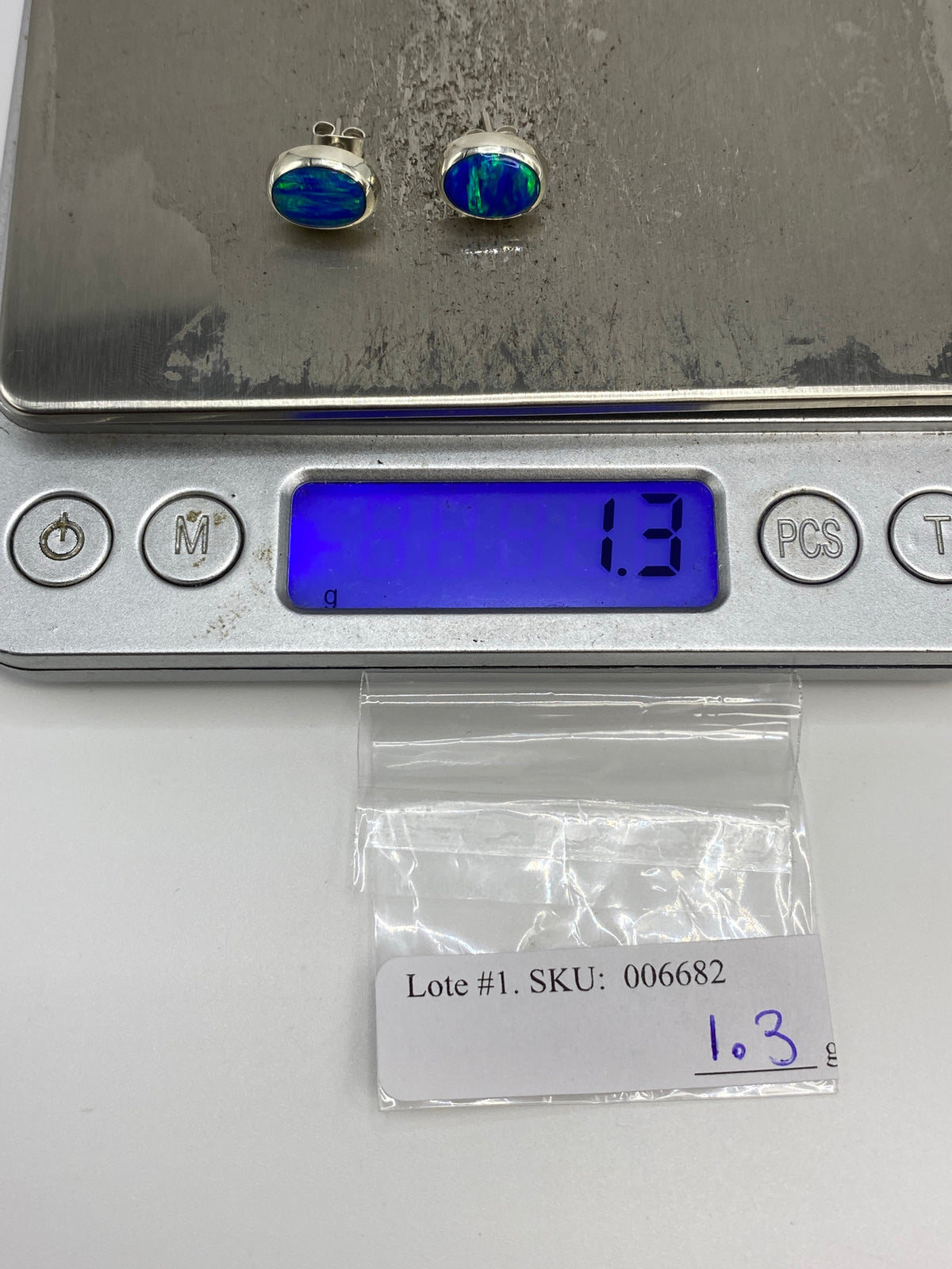 Aretes Plata Ópalo de Fuego Azul — Taxco 925 — foto 6
