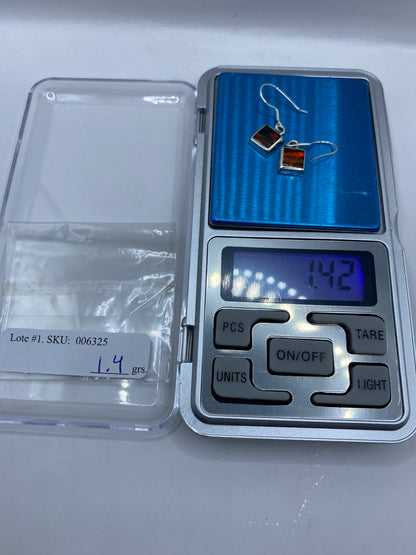 Aretes Plata con Ópalo de Fuego — Taxco 925 — foto 6