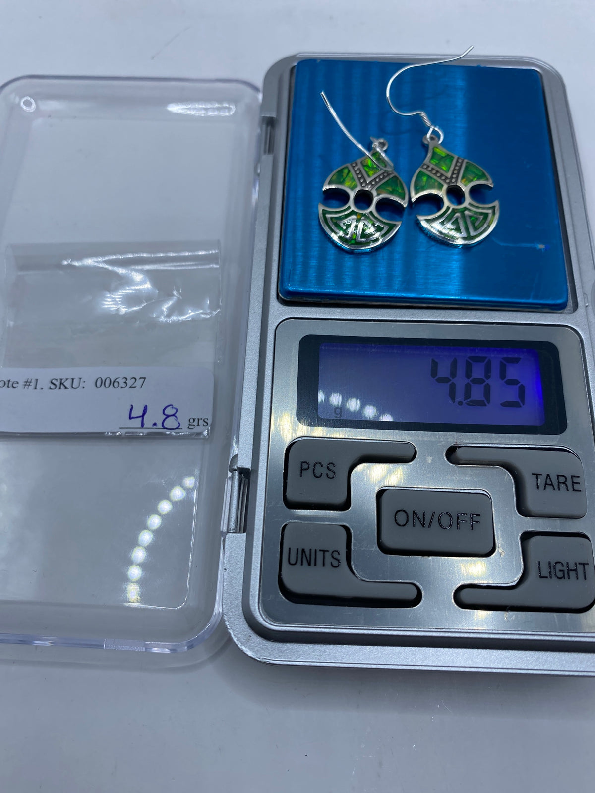 Aretes de Plata con Perla Verde Limón — Taxco 950 — foto 6