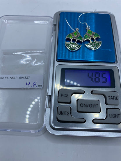 Aretes de Plata con Perla Verde Limón — Taxco 950 — foto 6