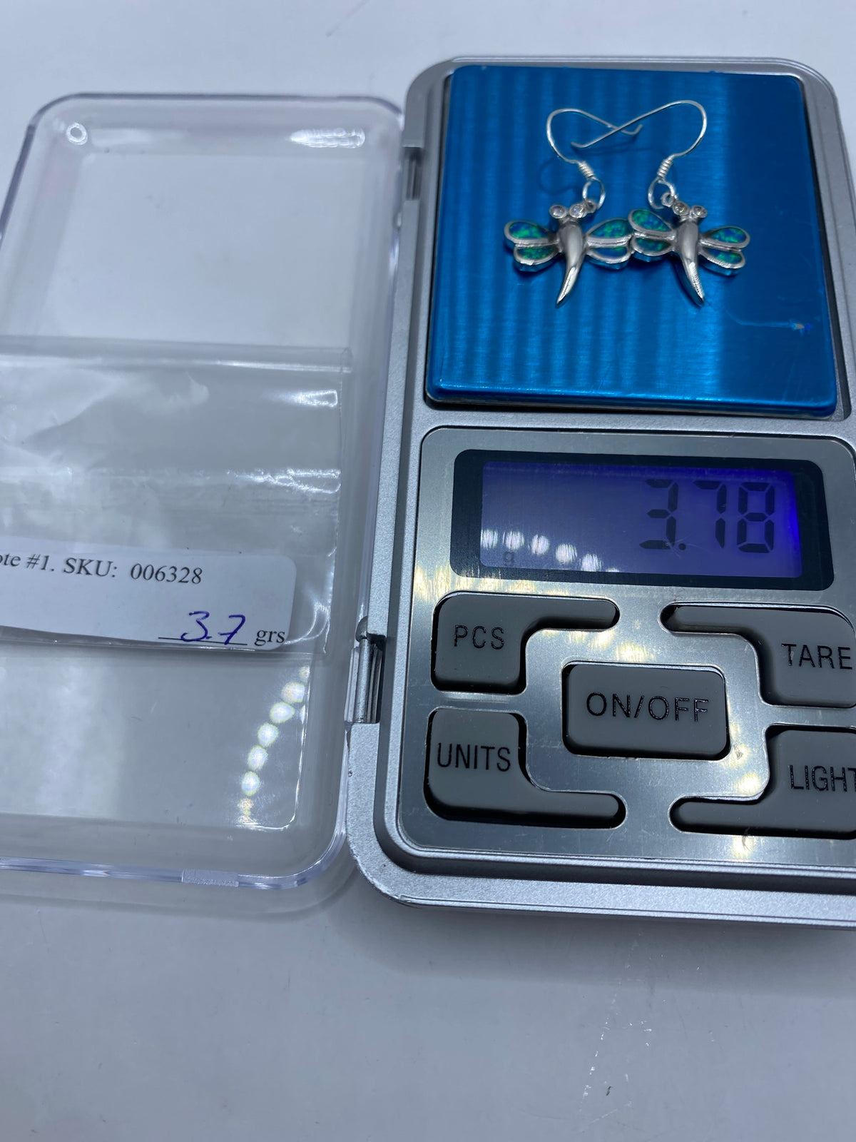 Aretes de Plata Ópalo de Fuego Azul — Taxco 925 — foto 6