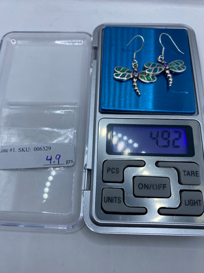 Aretes Libélula de Plata 950 con Ópalo de Fuego — foto 6