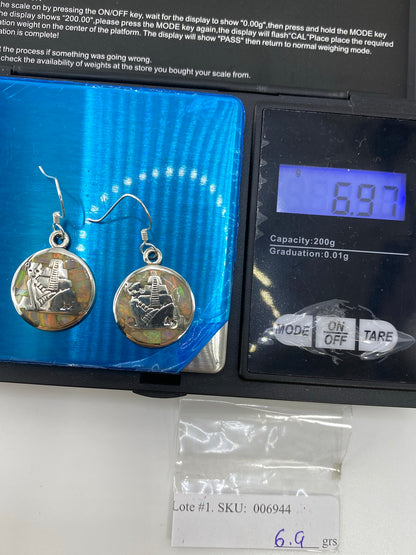 Aretes Plata Ópalo de Fuego Multicolor — Taxco 950 — foto 6