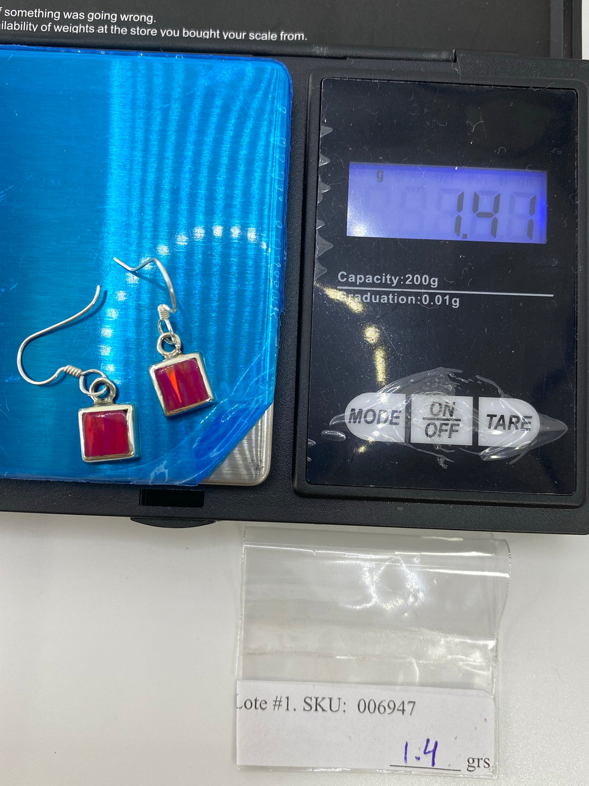 Aretes de Plata Cuadrados con Ópalo de Fuego — Taxco 925 — foto 6
