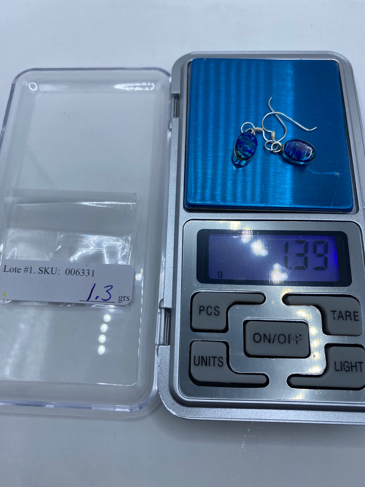 Aretes de Plata Ópalo de Fuego Azul — Taxco 950 — foto 6