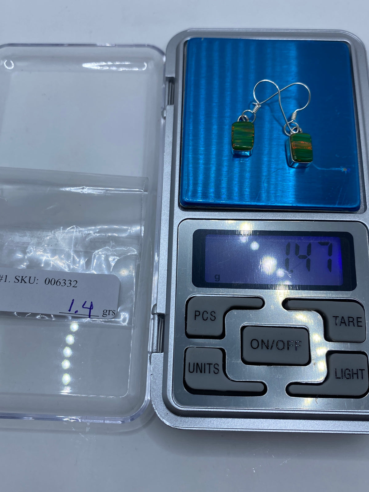 Aretes de Plata Opalo de Fuego Verde — Taxco 950 — foto 6