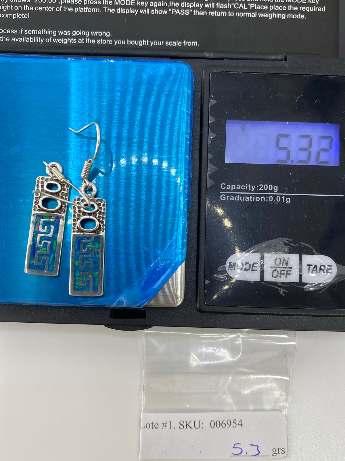 Aretes Plata 950 Opalo de Fuego Prehispánico — Taxco — foto 6