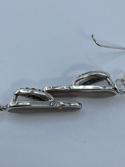 Aretes de Plata con Ópalo de Fuego — Taxco 925 — foto 5