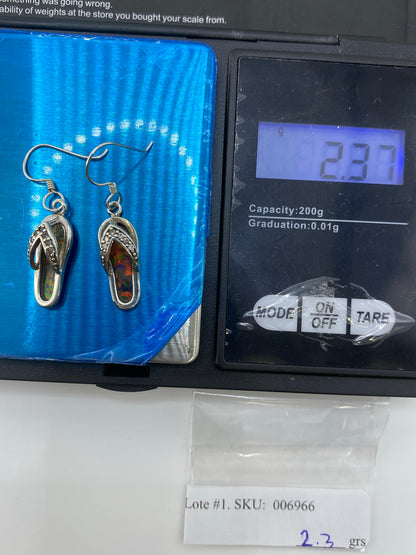 Aretes de Plata con Ópalo de Fuego — Taxco 925 — foto 6