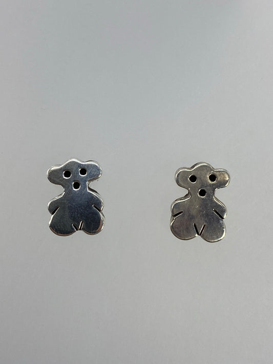 Par de aretes de plata cartoneado minimalista, tamaño 1.2 cm