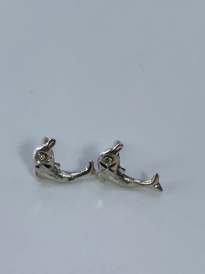 Aretes Delfín Plata 925 Cartoneado — Taxco — foto 5