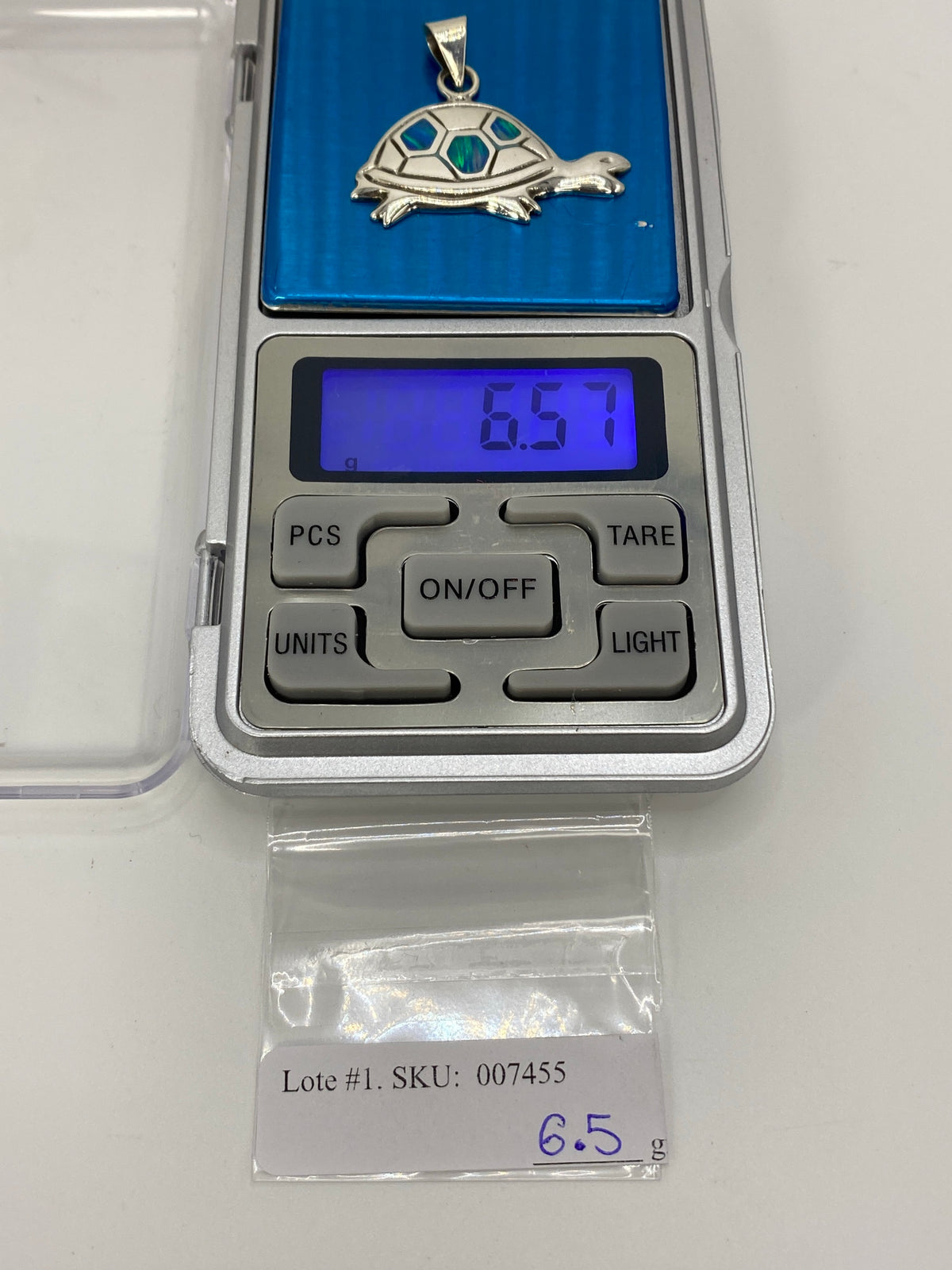 Dije Tortuga Plata 925 con Ópalo de Fuego Azul — foto 6