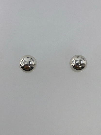 Aretes de plata cartoneado de 1.6 cm, esfera minimalista pulida a espejo