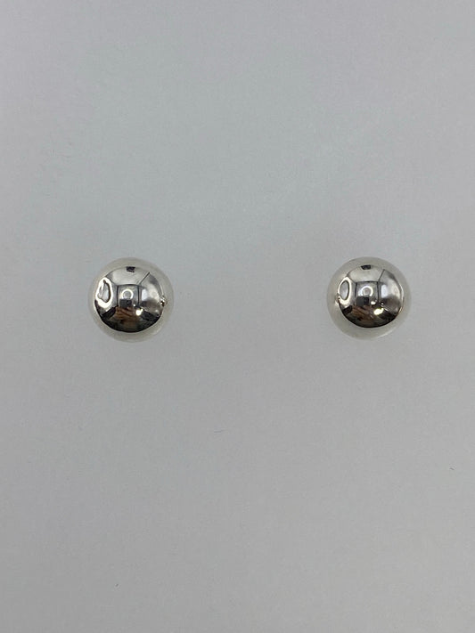 Aretes de plata cartoneado de 1.6 cm, esfera minimalista pulida a espejo