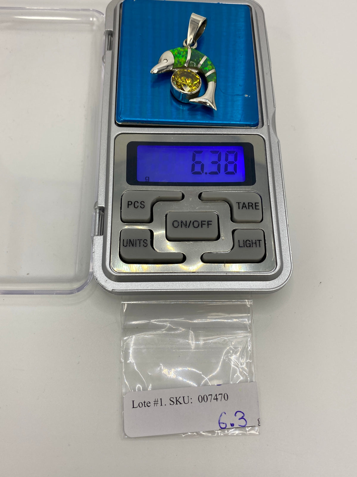 Dije Pájaro Plata 950 con Ópalo de Fuego Verde — foto 6