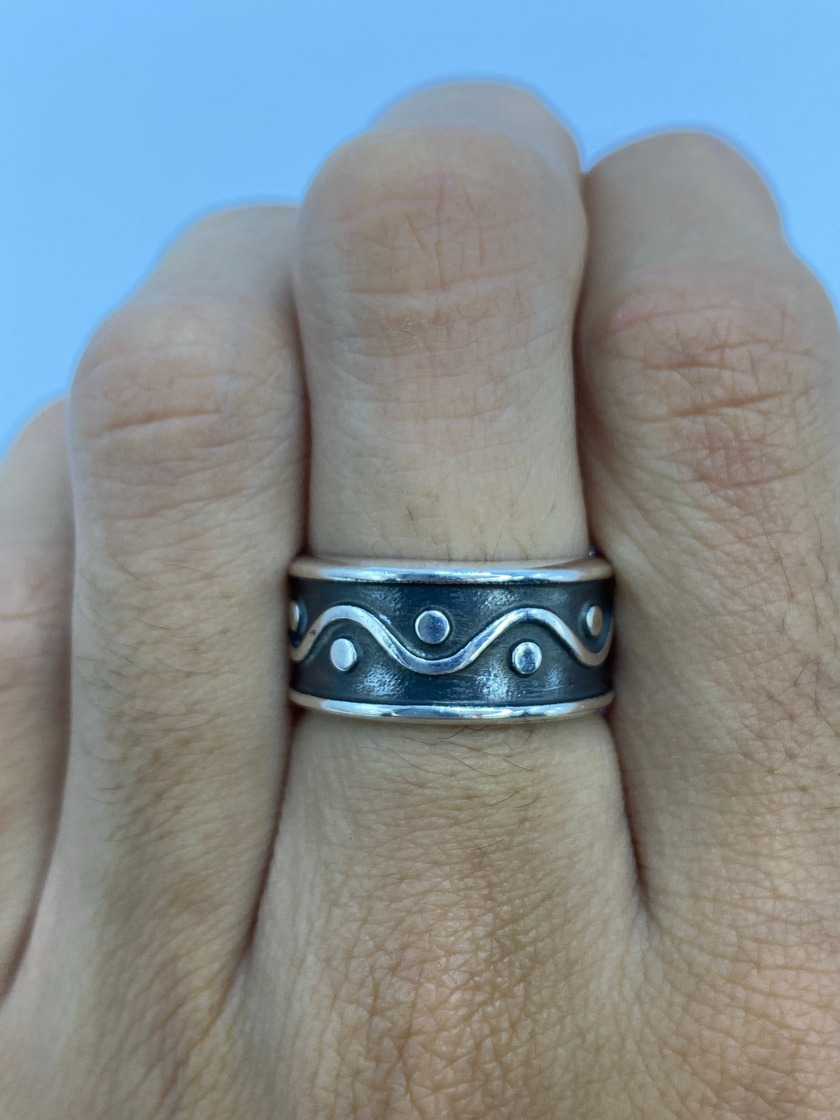 Anillo de Plata Repujado Geométrico — Taxco 925 — foto 5
