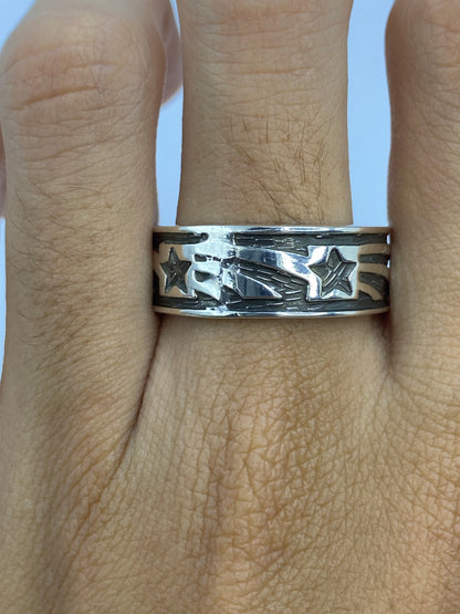 Anillo de Plata Repujado con Estrellas — Taxco 925 — foto 5