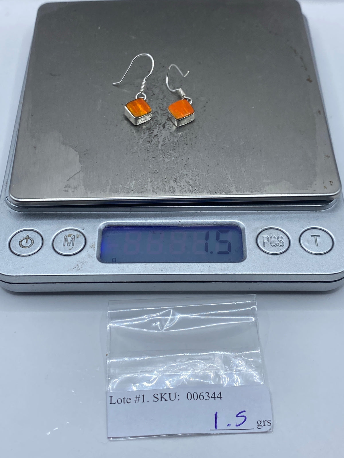 Aretes de Plata Ópalo de Fuego Naranja — Taxco 925 — foto 6