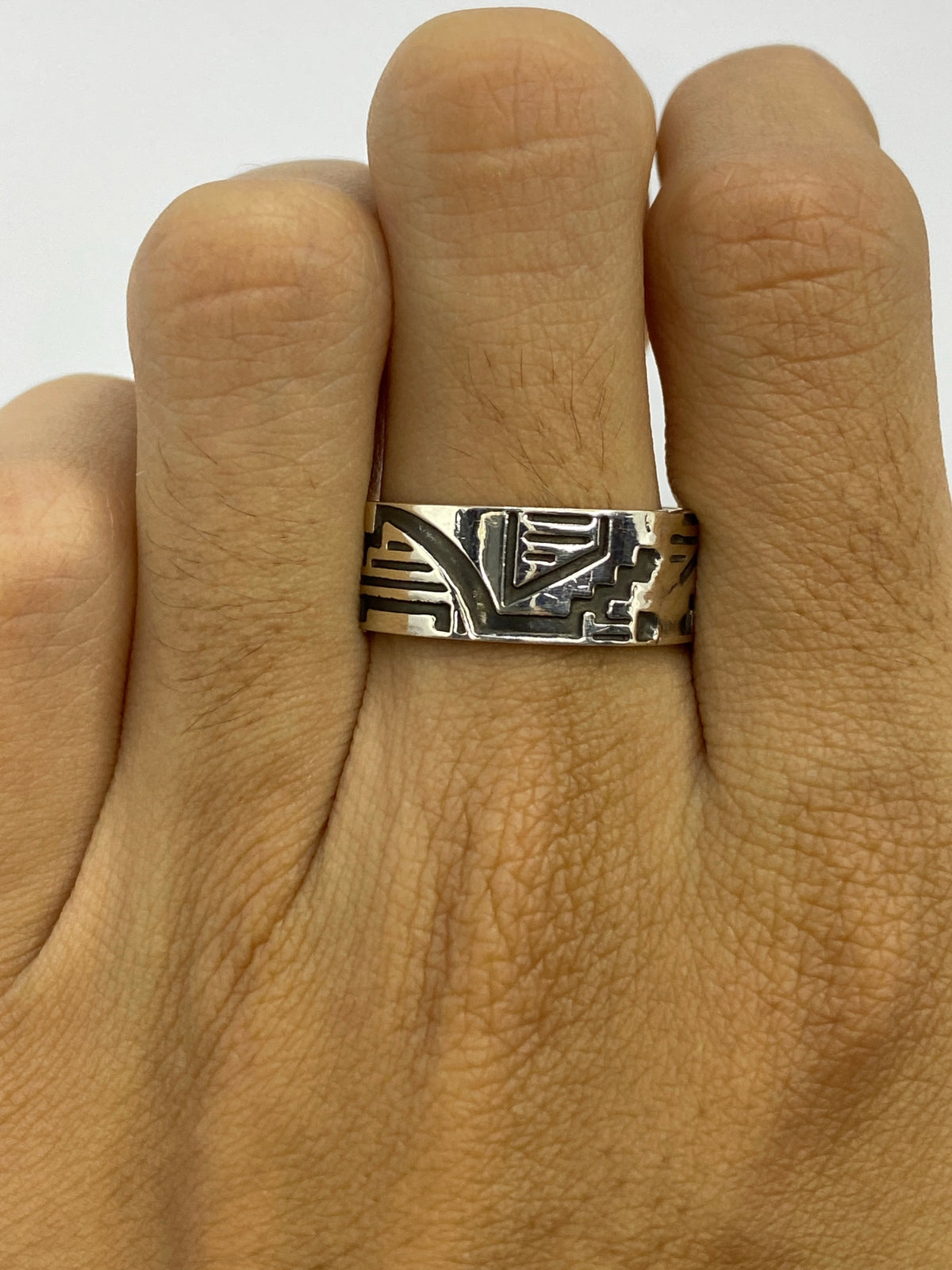 Anillo de Plata Repujado Prehispánico — Taxco 925 — foto 5
