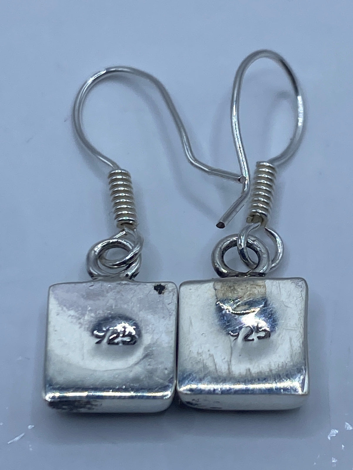 Aretes Cuadrados Opalo de Fuego Azul — Plata 925 — foto 5