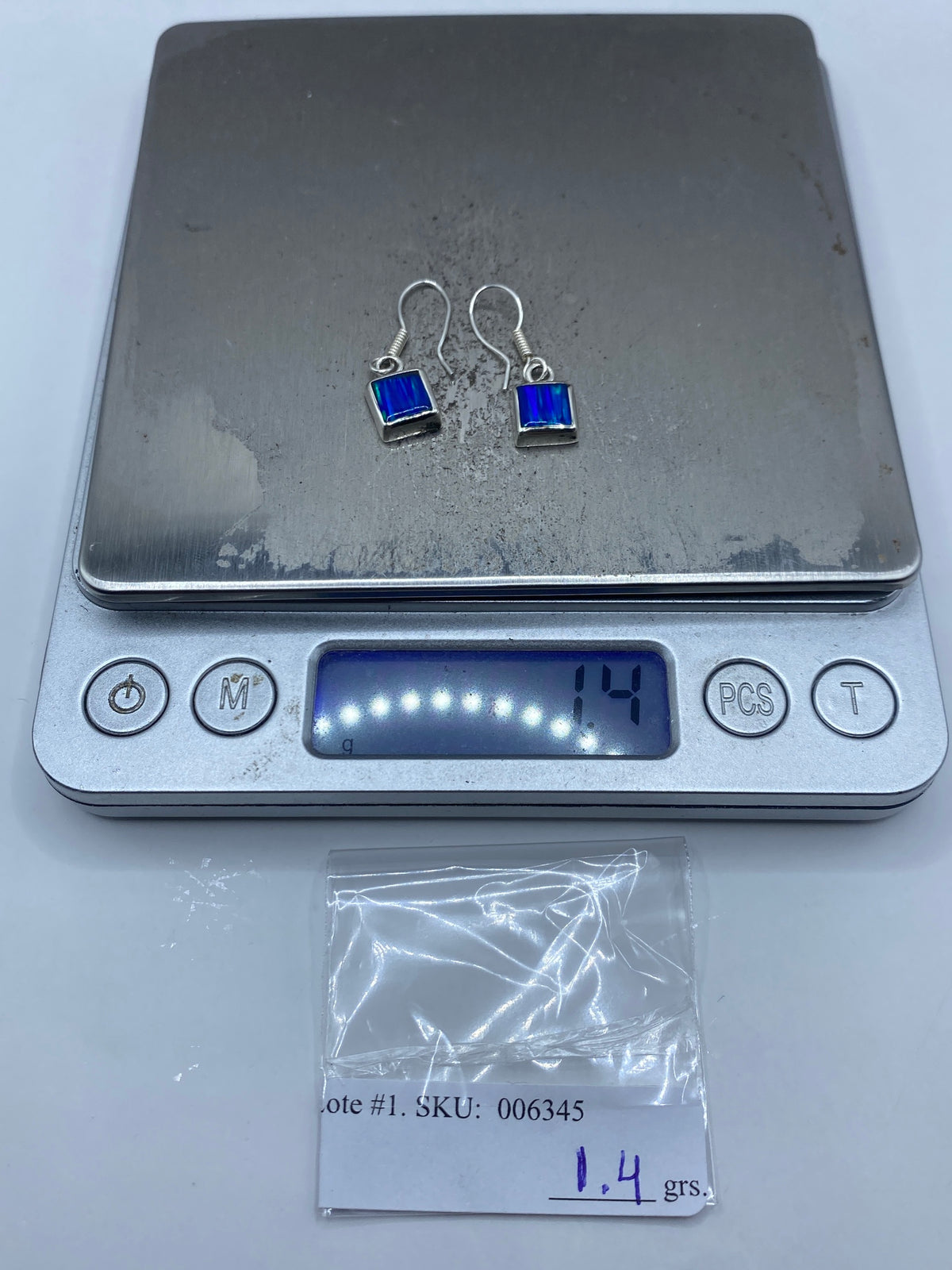Aretes Cuadrados Opalo de Fuego Azul — Plata 925 — foto 6