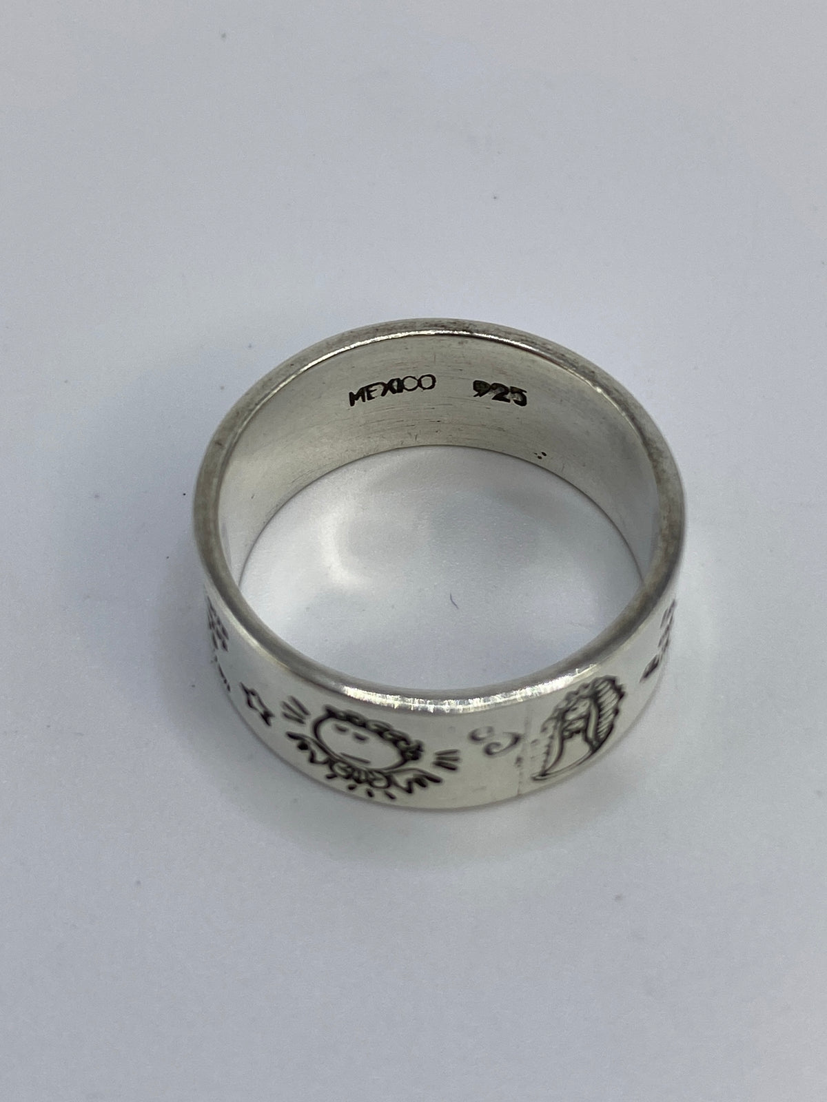 Anillo Plata Prehispánico Grabado Sol y Serpiente — foto 5