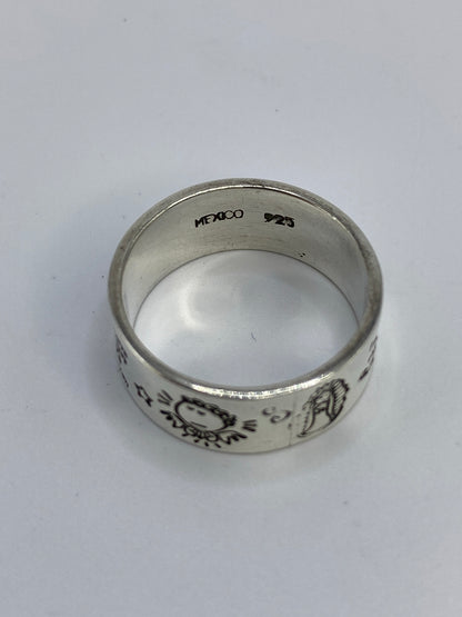 Anillo Plata Prehispánico Grabado Sol y Serpiente — foto 5