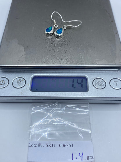 Aretes de Plata con Ópalo de Fuego Azul — Taxco 925 — foto 6