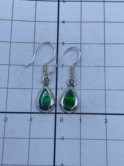 Certificado de plata 950 de los aretes de ópalo de fuego de Taxco