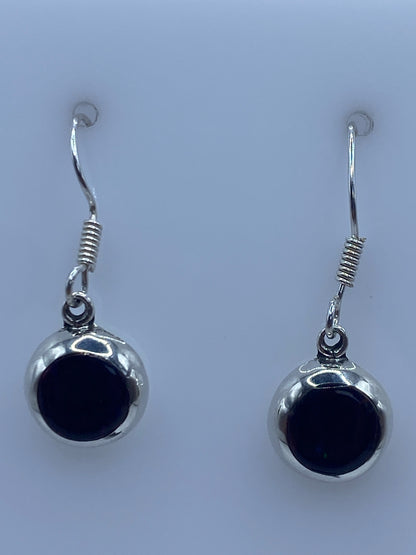 Par de aretes de plata 925 con Ópalo de Fuego multicolor, colgando de gancho
