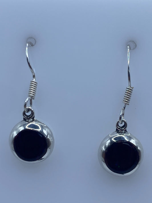 Par de aretes de plata 925 con Ópalo de Fuego multicolor, colgando de gancho