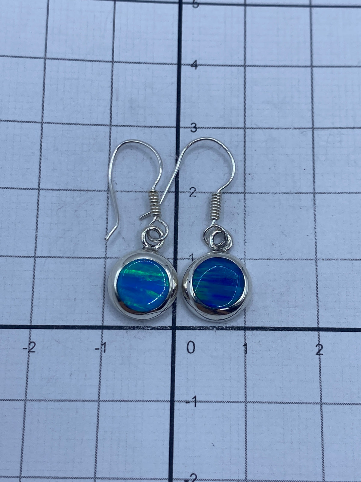 Aretes Plata 950 Ópalo de Fuego Azul — Taxco — foto 5