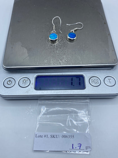 Aretes Plata 950 Ópalo de Fuego Azul — Taxco — foto 6