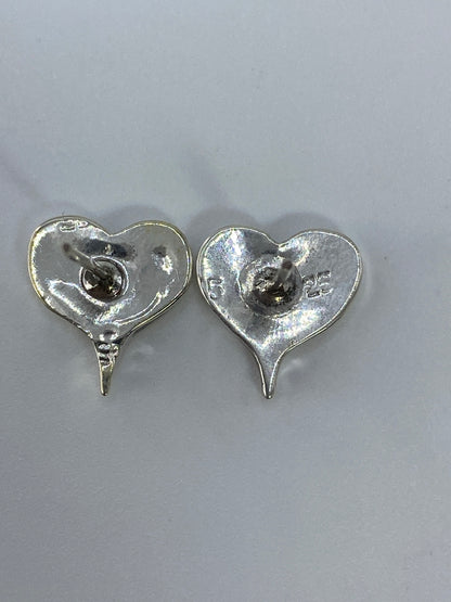 Aretes Corazón Plata Cartoneado — Taxco 925 — foto 5