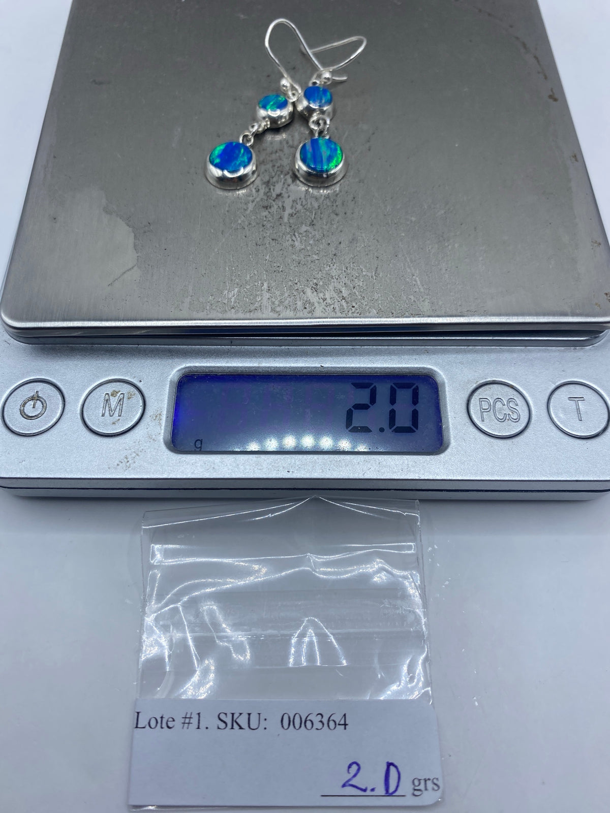 Aretes Plata Ópalo de Fuego Azul — Taxco 925 — foto 6