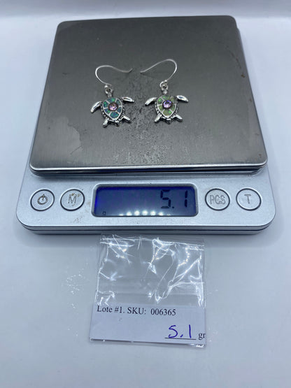 Aretes Plata Tortuga con Ópalo de Fuego — Taxco 925 — foto 6