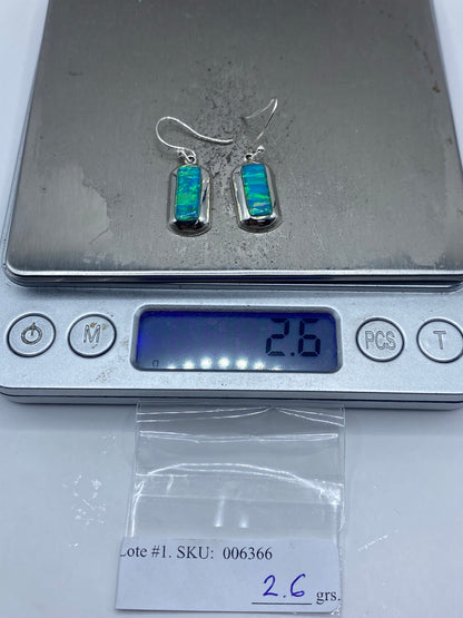 Aretes de Plata Ópalo de Fuego Azul — Taxco 925 — foto 6