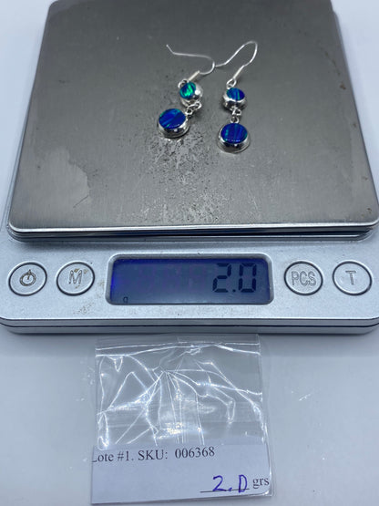 Aretes Plata Ópalo de Fuego Azul — Taxco 925 — foto 6