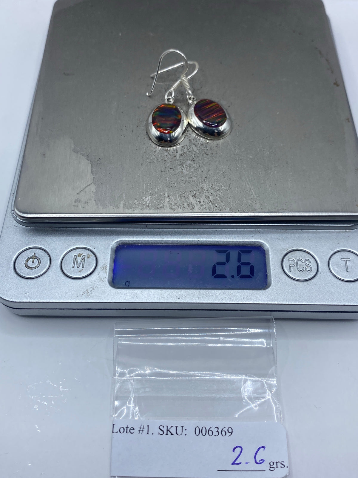 Aretes Plata Opalo de Fuego Multicolor — Taxco 925 — foto 6