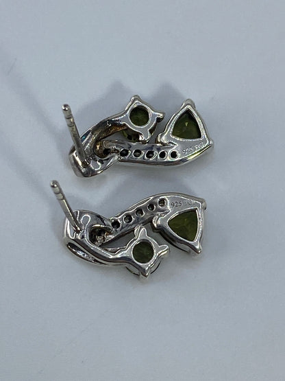 Aretes de Plata Cartoneado con Circonia Verde — Taxco 925 — foto 5