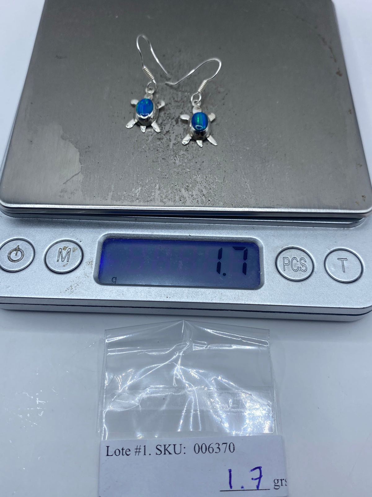 Aretes de Plata con Ópalo de Fuego Azul — Taxco 925 — foto 6